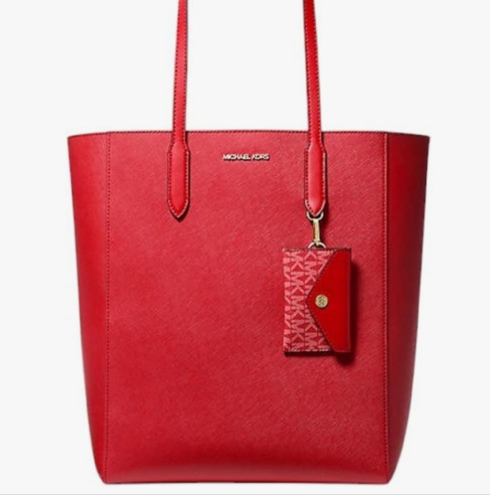 Vincent Large (NWT‎ $498 RET) Saffiano Leather Tote Bag With Card Case